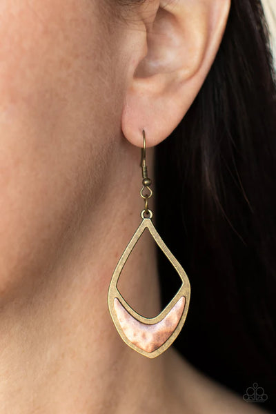 Artisan Treasure - Brass Paparazzi Earrings (PZ-2901)