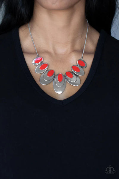 Endless Eclipse - Red Paparazzi Necklace (PZ-1872)