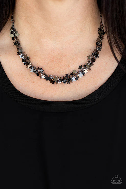 Starry Anthem - Black Paparazzi Necklace (PZ-3904)