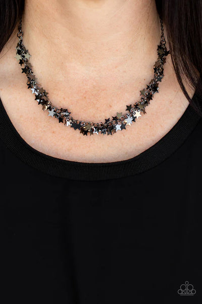 Starry Anthem - Black Paparazzi Necklace (PZ-3904)