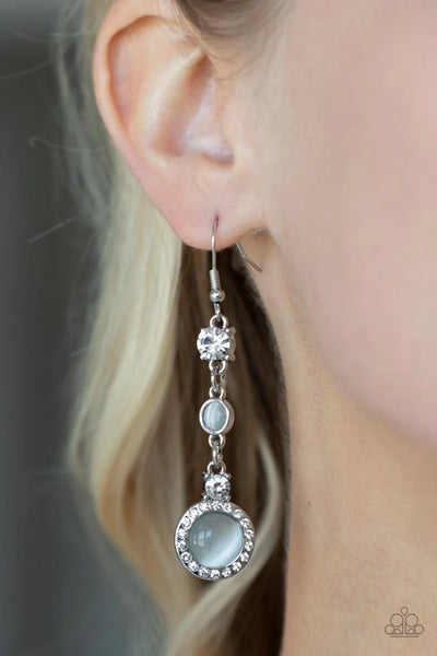 Epic Elegance - White Paparazzi Earrings (PZ-358)