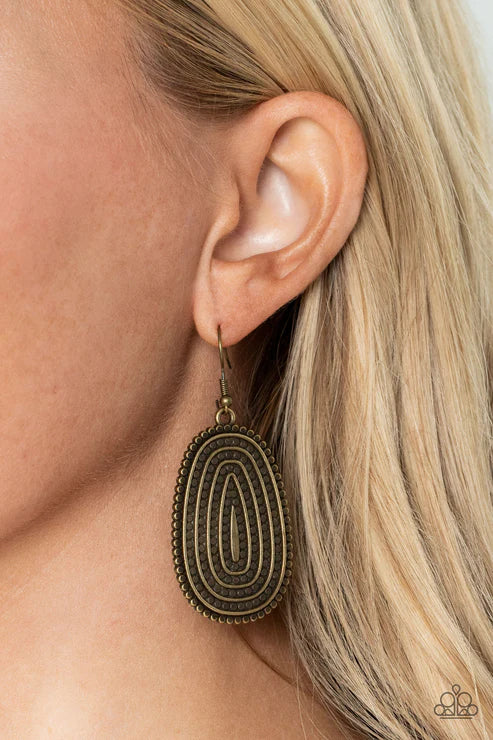 Desert Climate - Brass Paparazzi Earrings