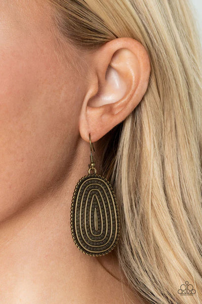 Desert Climate - Brass Paparazzi Earrings (PZ-1160)