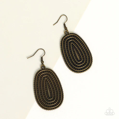 Desert Climate - Brass Paparazzi Earrings (PZ-1160)