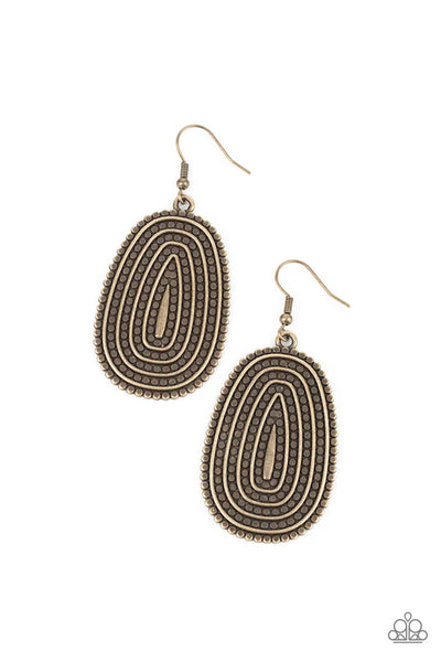 Desert Climate - Brass Paparazzi Earrings (PZ-1160)