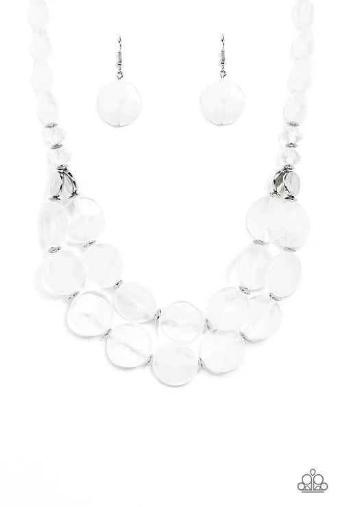 Beach Day Demure - White Paparazzi Necklace (S007)