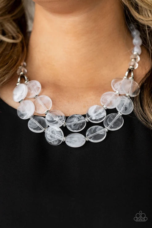 Beach Day Demure - White Paparazzi Necklace (S007)