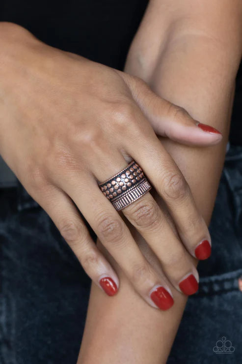 Tenacious Texture - Copper Paparazzi Ring