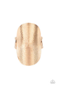 Urban Labyrinth - Gold Paparazzi  Ring (T4)