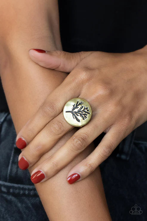 Branched Out Beauty - Brass Paparazzi Ring (T117)