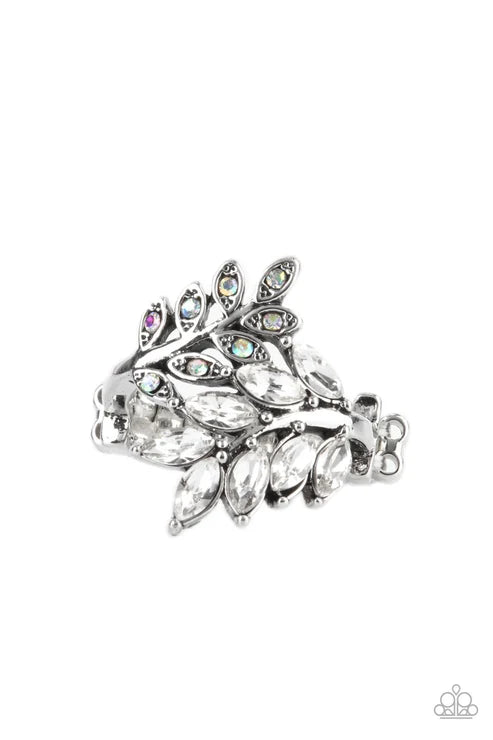 Glowing Gardenista - White Paparazzi Ring (T99)