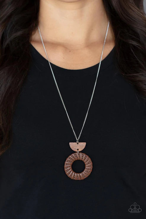 Homespun Stylist - Brown Paparazzi Necklace (PZ-5085)