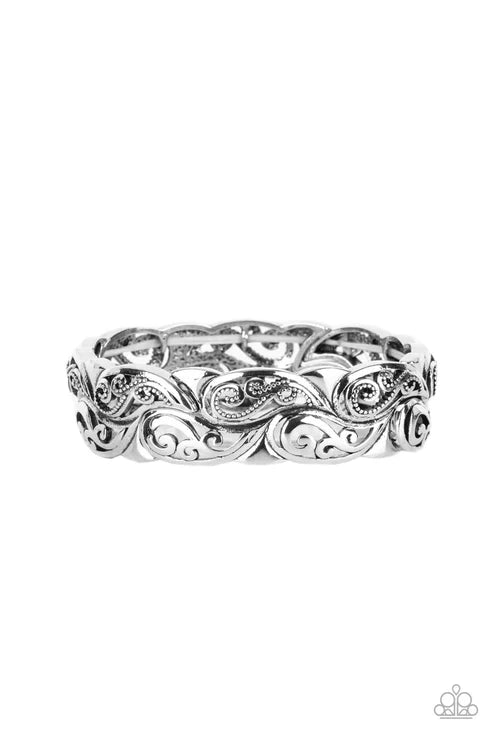 Paisley Portico - Silver Paparazzi Bracelet (PZ-5421)