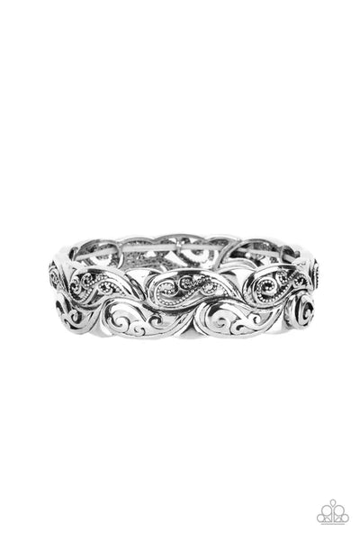 Paisley Portico - Silver Paparazzi Bracelet (PZ-5421)