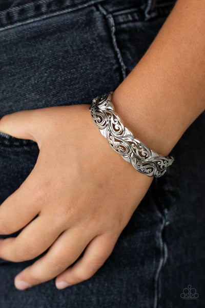 Paisley Portico - Silver Paparazzi Bracelet (PZ-5421)