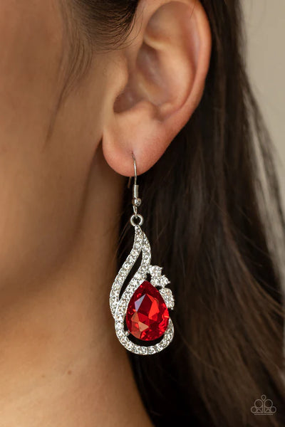 Paparazzi ♥ Dancefloor Diva - Red ♥ Earrings (PZ-5564)