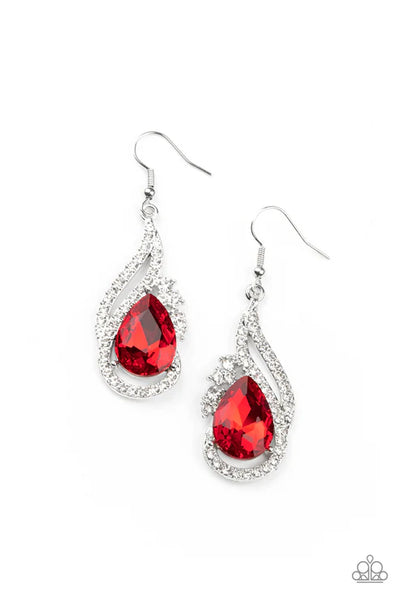 Paparazzi ♥ Dancefloor Diva - Red ♥ Earrings (PZ-5564)