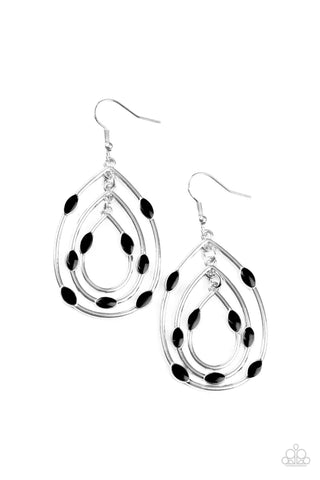 Rippling Rapport - Black Paparazzi Earrings (PZ-4061)