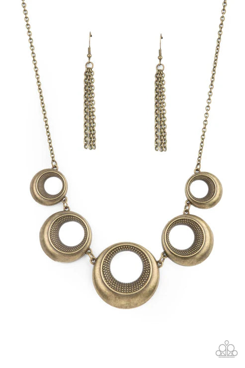 Solar Cycle - Brass Paparazzi Necklace
