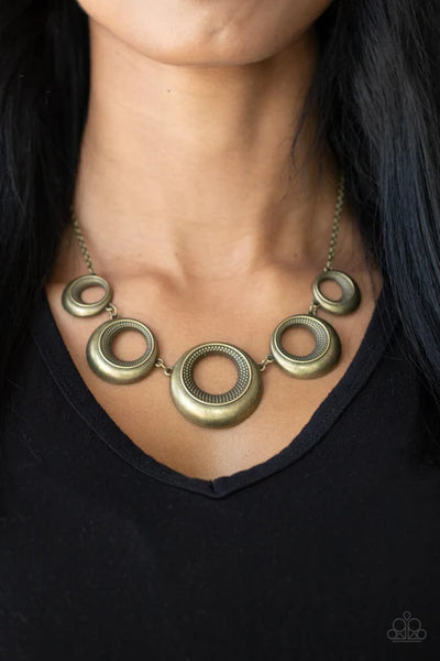Solar Cycle - Brass Paparazzi Necklace