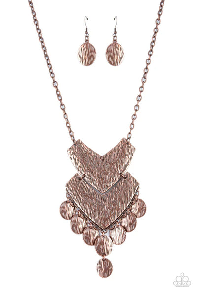 Keys to the ANIMAL Kingdom - Copper Paparazzi Necklace (PZ-5193)