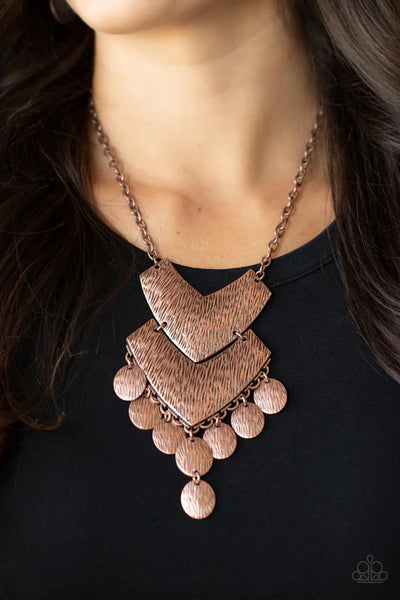 Keys to the ANIMAL Kingdom - Copper Paparazzi Necklace (PZ-5193)