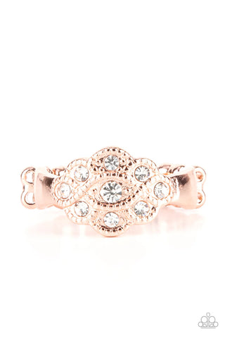 Floral Frou-Frou - Copper Ring - Paparazzi Accessories (T34)