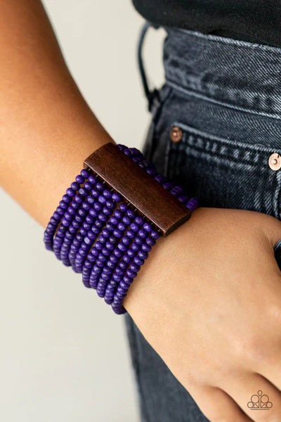 Waikiki Wonderland - Purple Paparazzi Bracelet (PZ-5130)