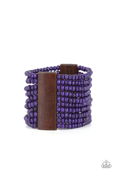 Waikiki Wonderland - Purple Paparazzi Bracelet (PZ-5130)