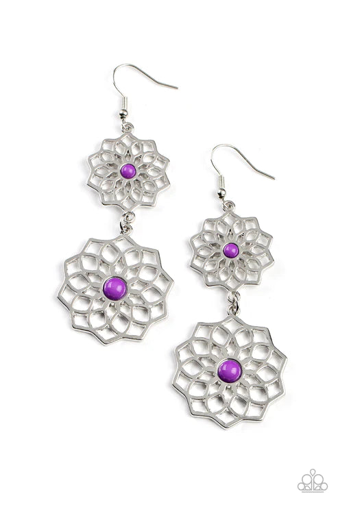 Posh Posy - Purple Paparazzi Earrings (PZ-1921)