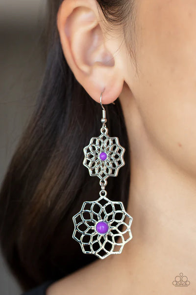 Posh Posy - Purple Paparazzi Earrings (PZ-1921)