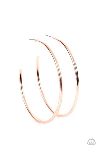 Mega Metro - Copper Paparazzi Earrings (PZ-3958)