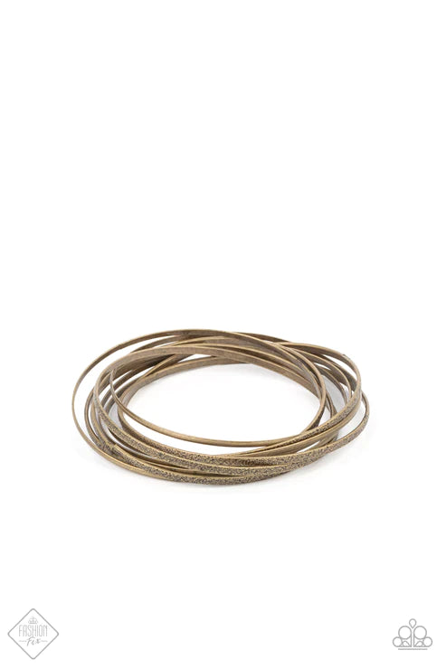 Suddenly Synced - Brass Paparazzi Bracelet (PZ-5497)