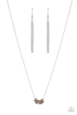 Dainty Dalliance - Multi Paparazzi Necklace (PZ-2916)