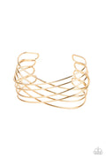 Strike Out Shimmer - Gold Paparazzi Bracelet (PZ-3910)