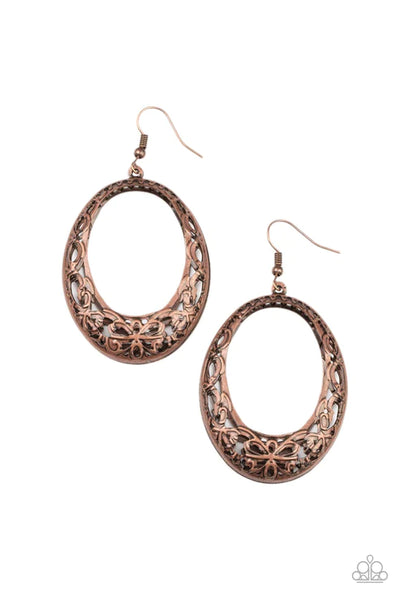 Gardenista Grandeur - Copper Paparazzi Earrings (PZ-3770)