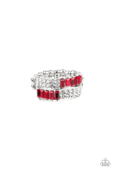 Put Them in Check - Red Paparazzi Ring (T35)