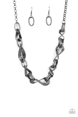 METAL of Honor - Black Paparazzi Necklace (PZ-4734)