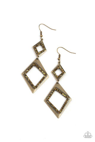Deco Decoupage - Brass Paparazzi Earrings (PZ-1390)