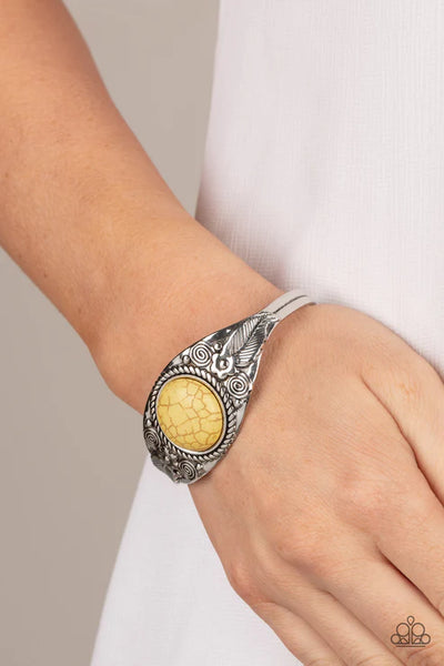 Whimsically Winslow - Yellow Paparazzi Bracelet (PZ-061)