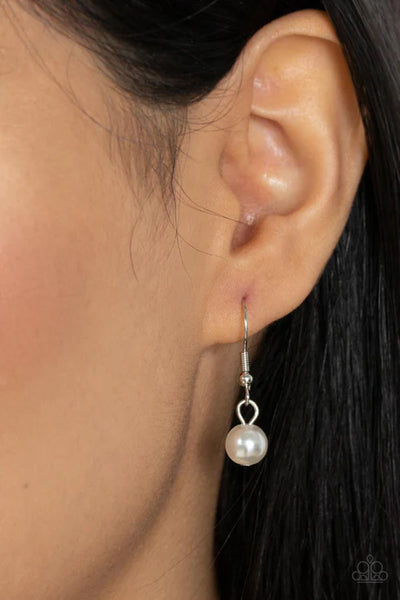 Drip Drop Dazzle - White Paparazzi Necklace (PZ-5123)