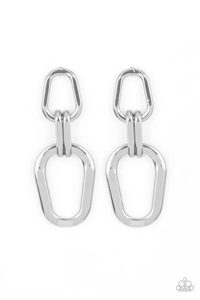 Harmonic Hardware - Silver Paparazzi Earrings (PZ-5688)