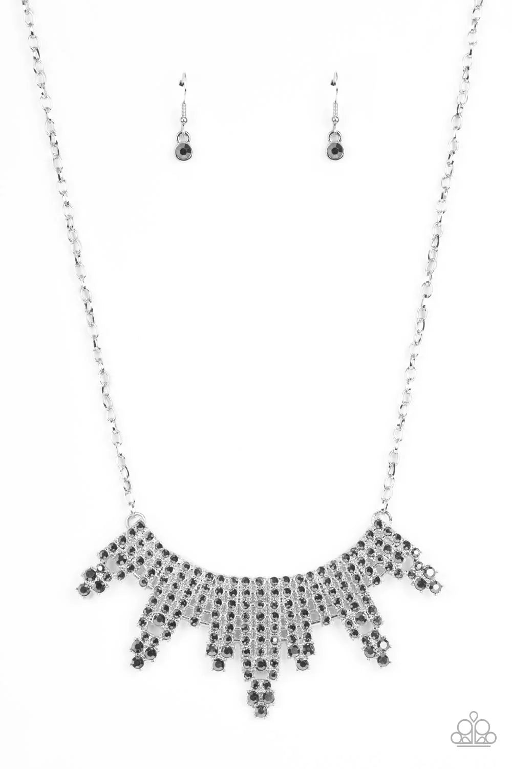 Skyscraping Sparkle - Silver Necklace - Paparazzi Accessories (PZ-3603)