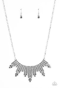 Skyscraping Sparkle - Silver Necklace - Paparazzi Accessories (PZ-3603)