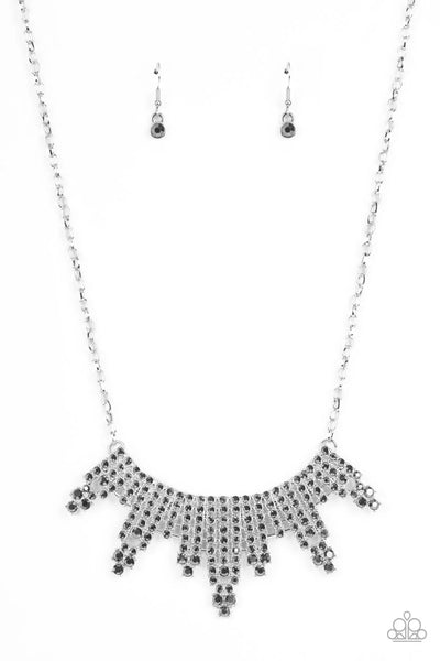 Skyscraping Sparkle - Silver Necklace - Paparazzi Accessories (PZ-3603)