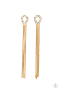 Dallas Debutante - Gold Paparazzi Post Earrings (PZ-3797)