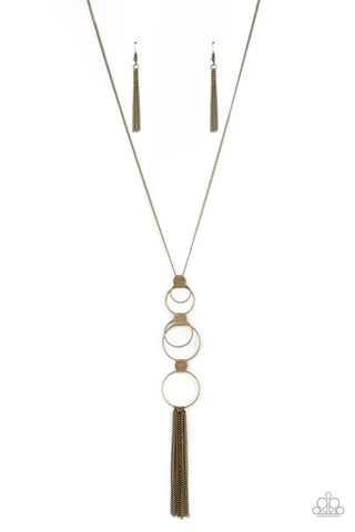 Join The Circle - Brass Paparazzi Necklace (PZ-3400)