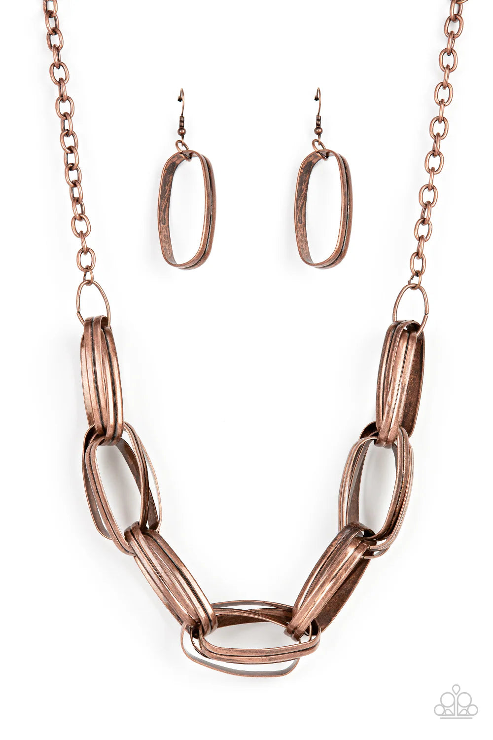 Fiercely Flexing - Copper Necklace - Paparazzi Accessories (PZ-5479)