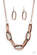 Fiercely Flexing - Copper Necklace - Paparazzi Accessories (PZ-5479)
