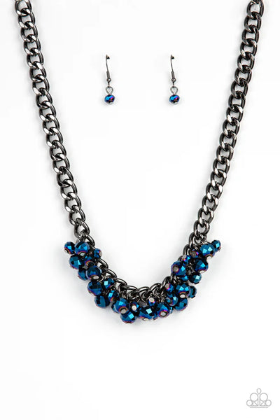Galactic Knockout - Blue Paparazzi Necklace (PZ-5197)